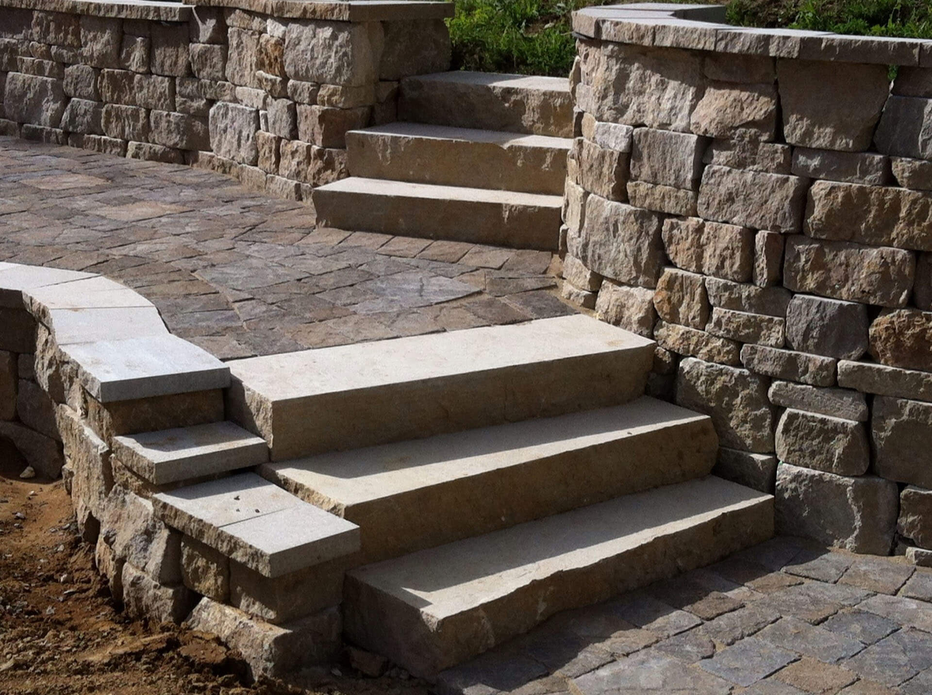 natural stone steps Cape Girardeau, MO Project