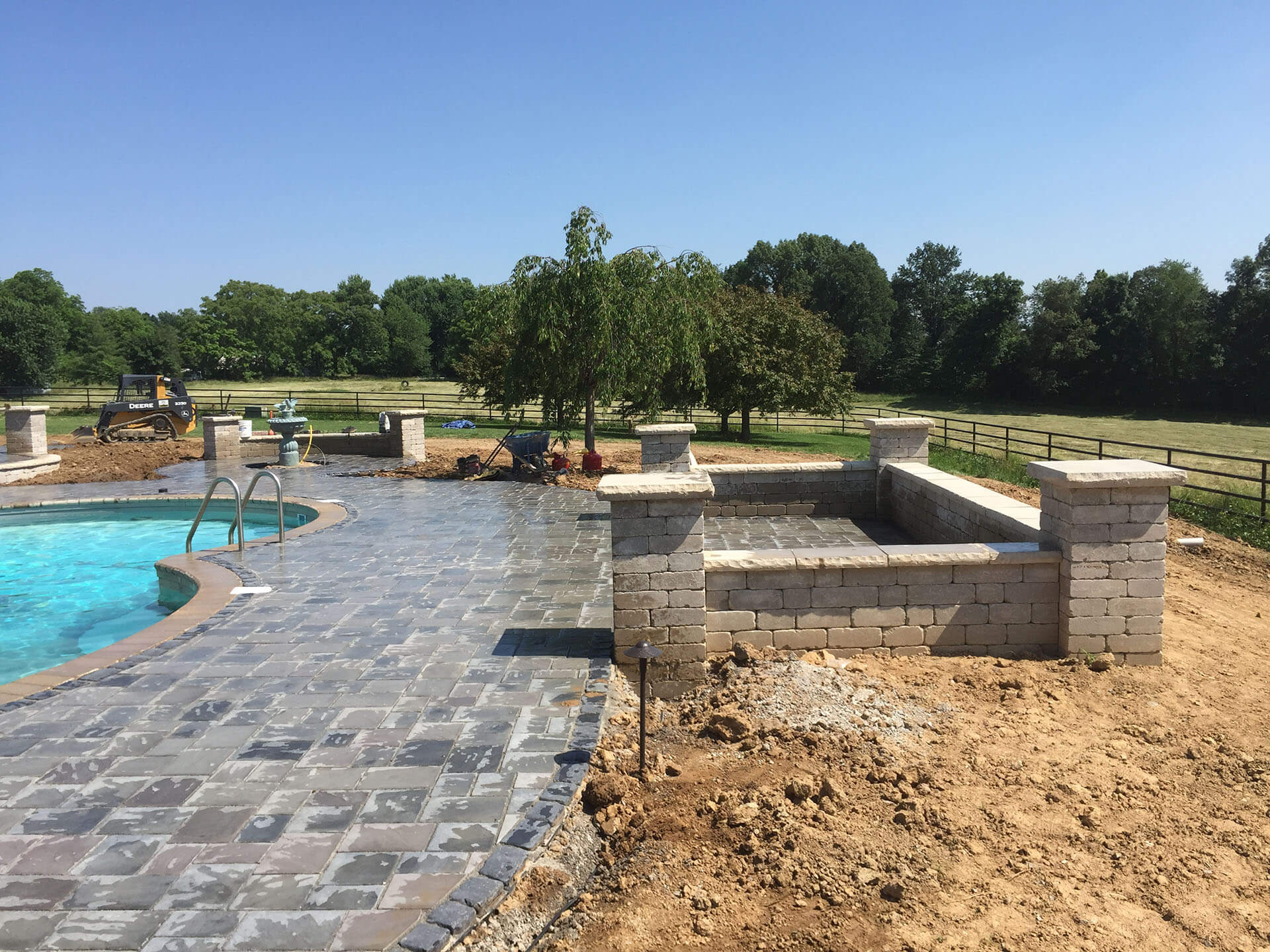 custom stone work and pool deck in Jackson, MO Project