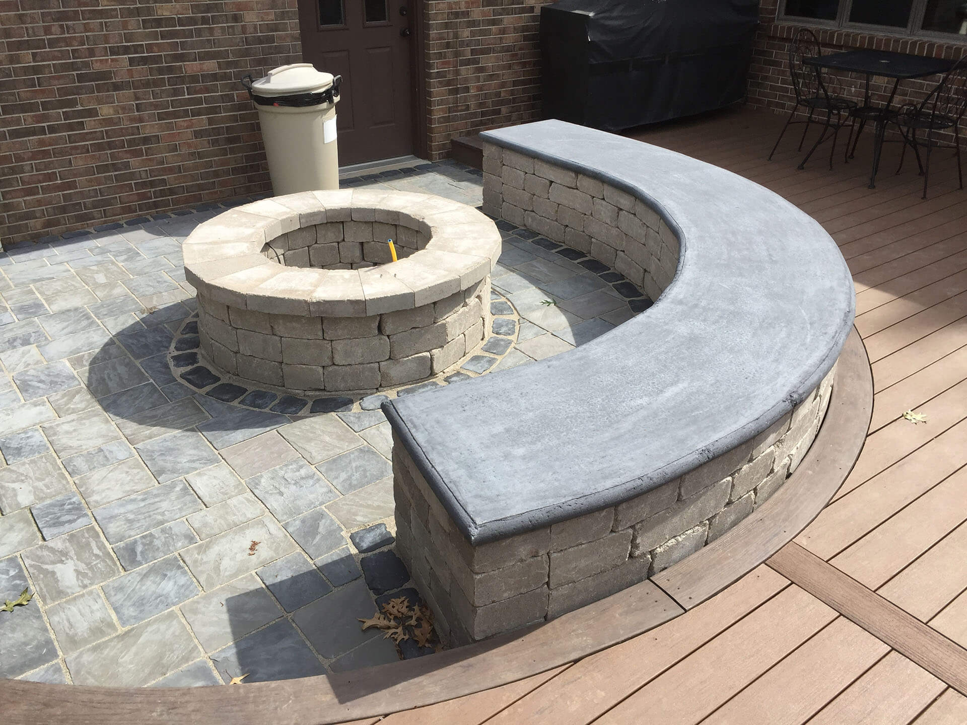 fire pit and stone plaza Cape Girardeau, MO Project