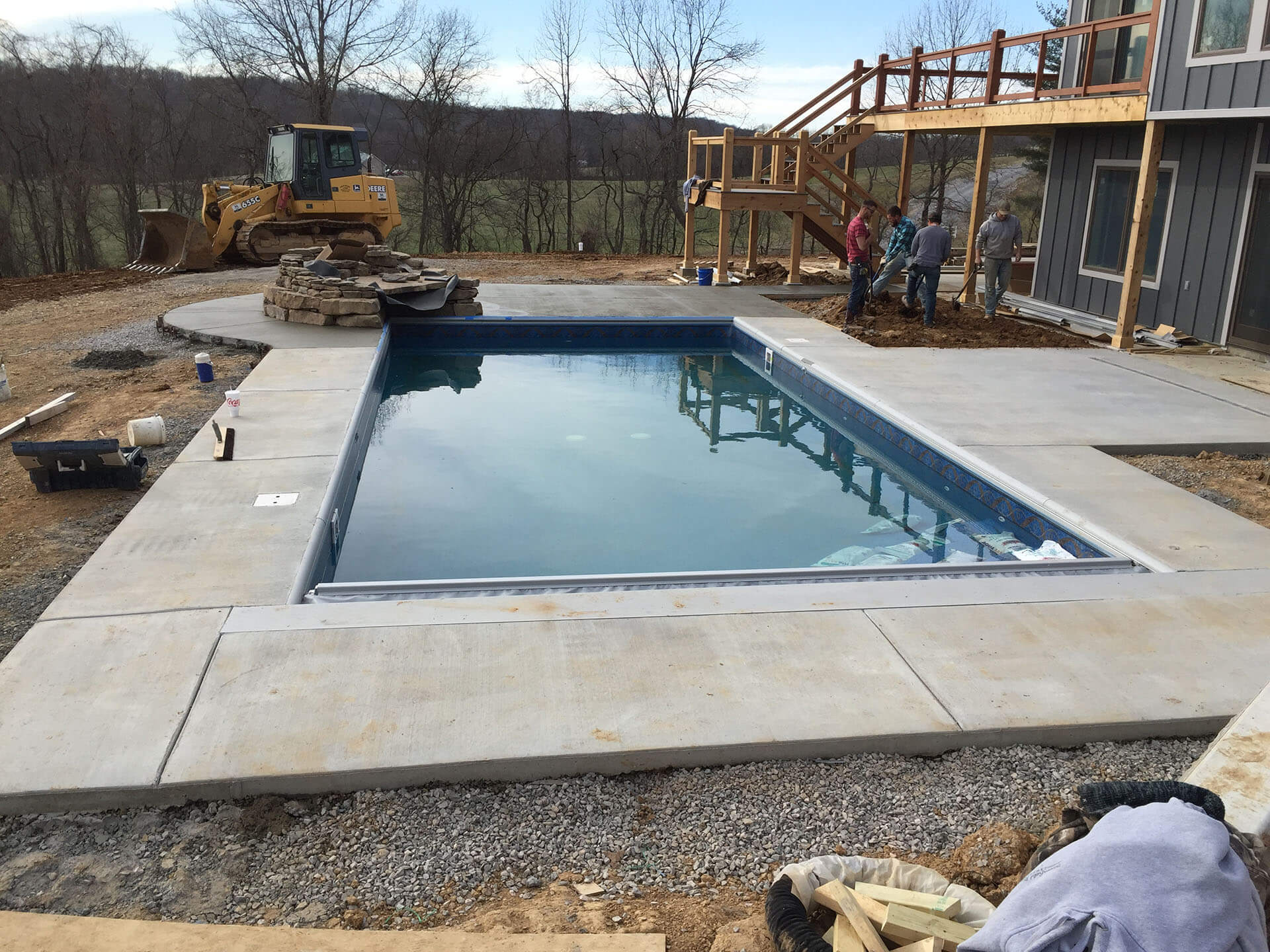 pool deck and landscaping project Cape Girardeau, MO Project