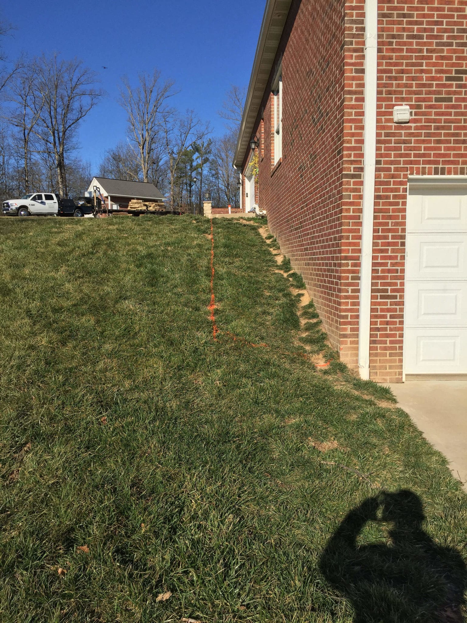 dig lines are painted on the ground for landscaping work Cape Girardeau, MO Project