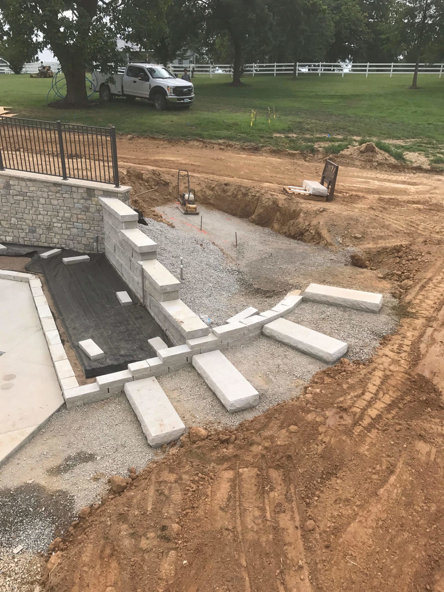 building stone steps in a yard Dexter, MO Project