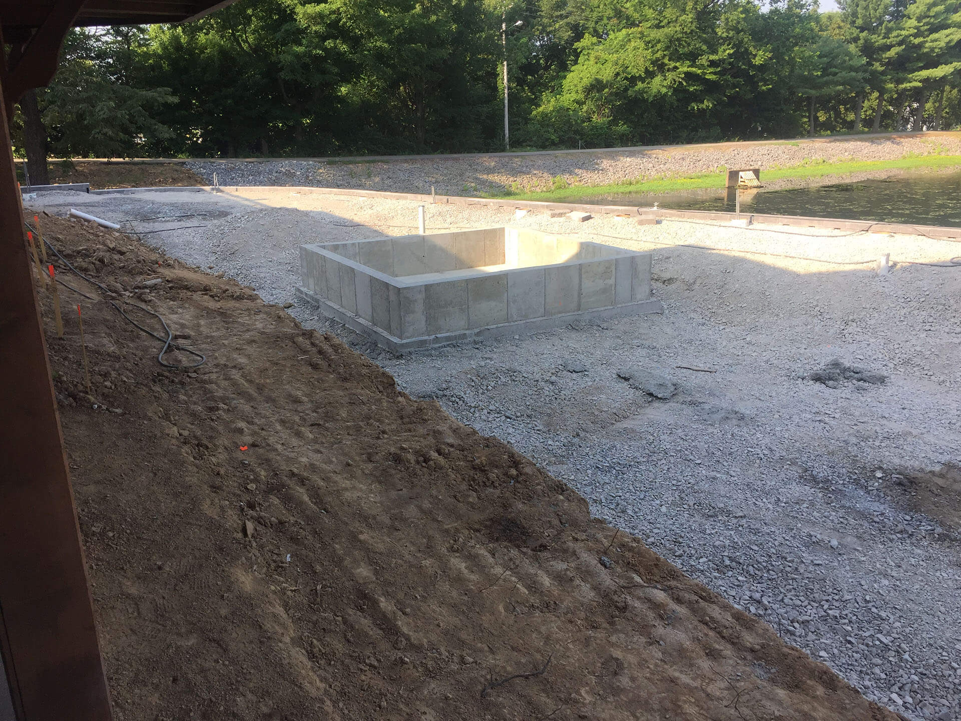 early work prepares the gournd for a pool deck and patio Cape Girardeau, MO Project