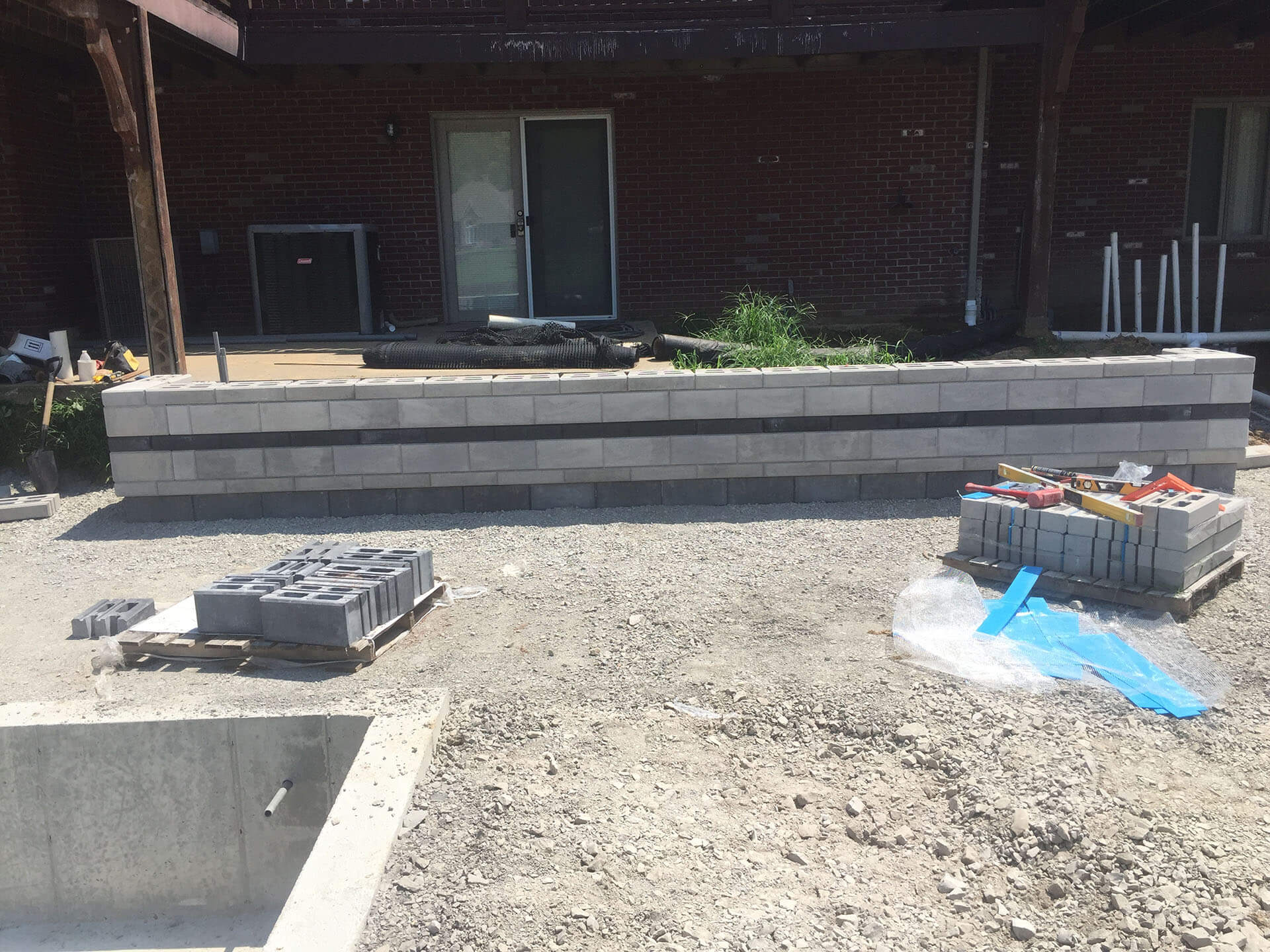 pool and patio landscaping and hardscape project Cape Girardeau, MO Project