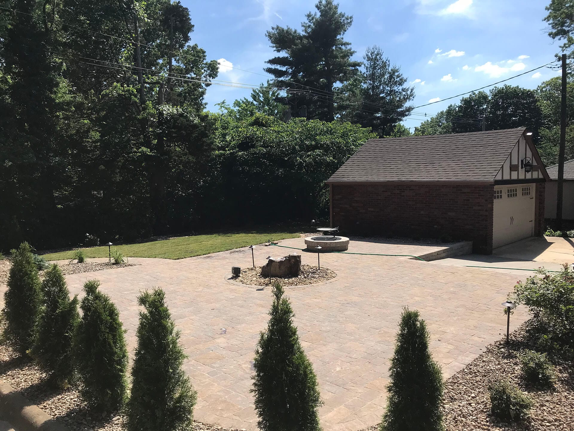 flagstone patio with fire pit Cape Girardeau, MO Project