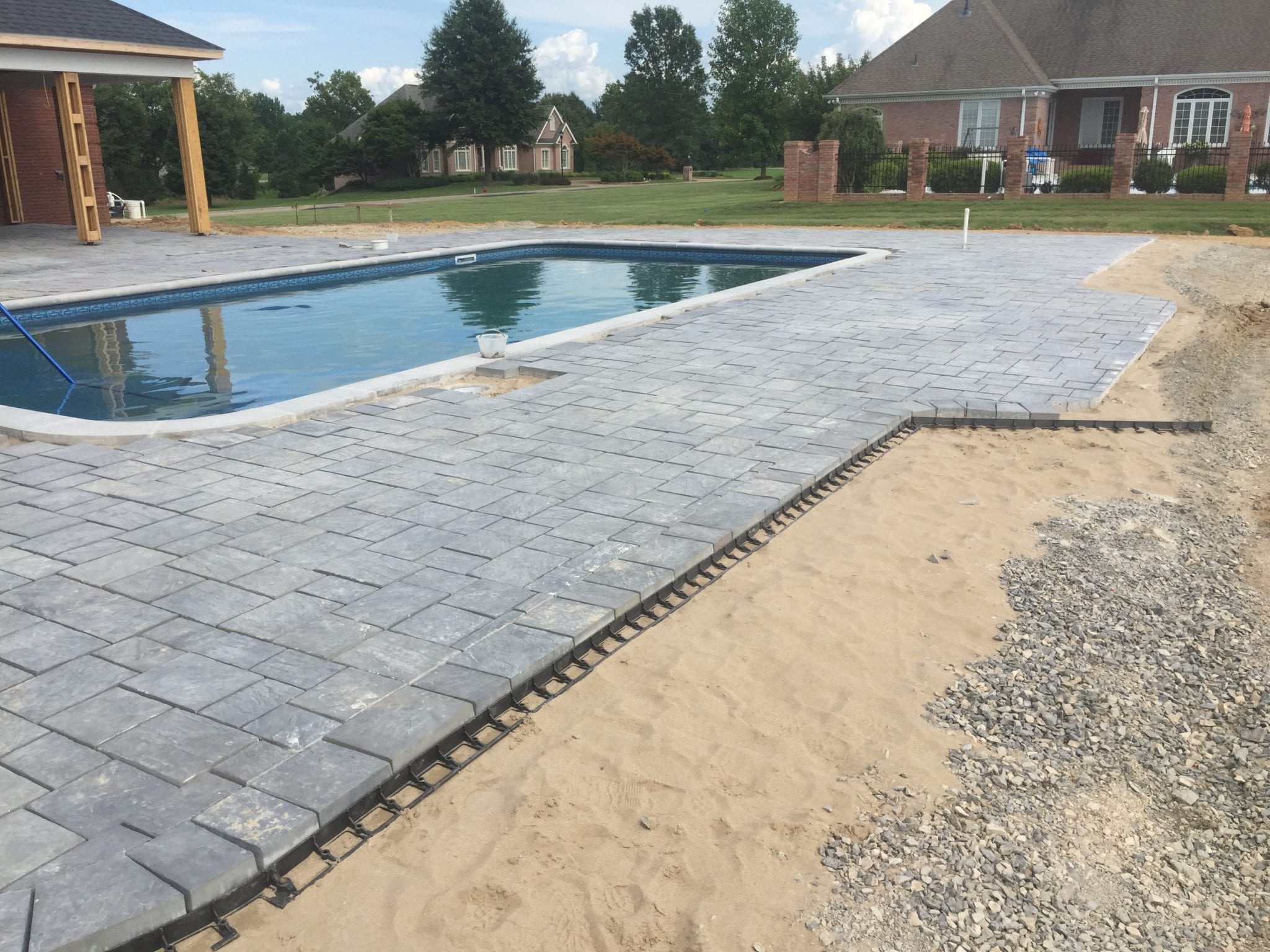 stone pool deck for a home in Dexter, MO 1