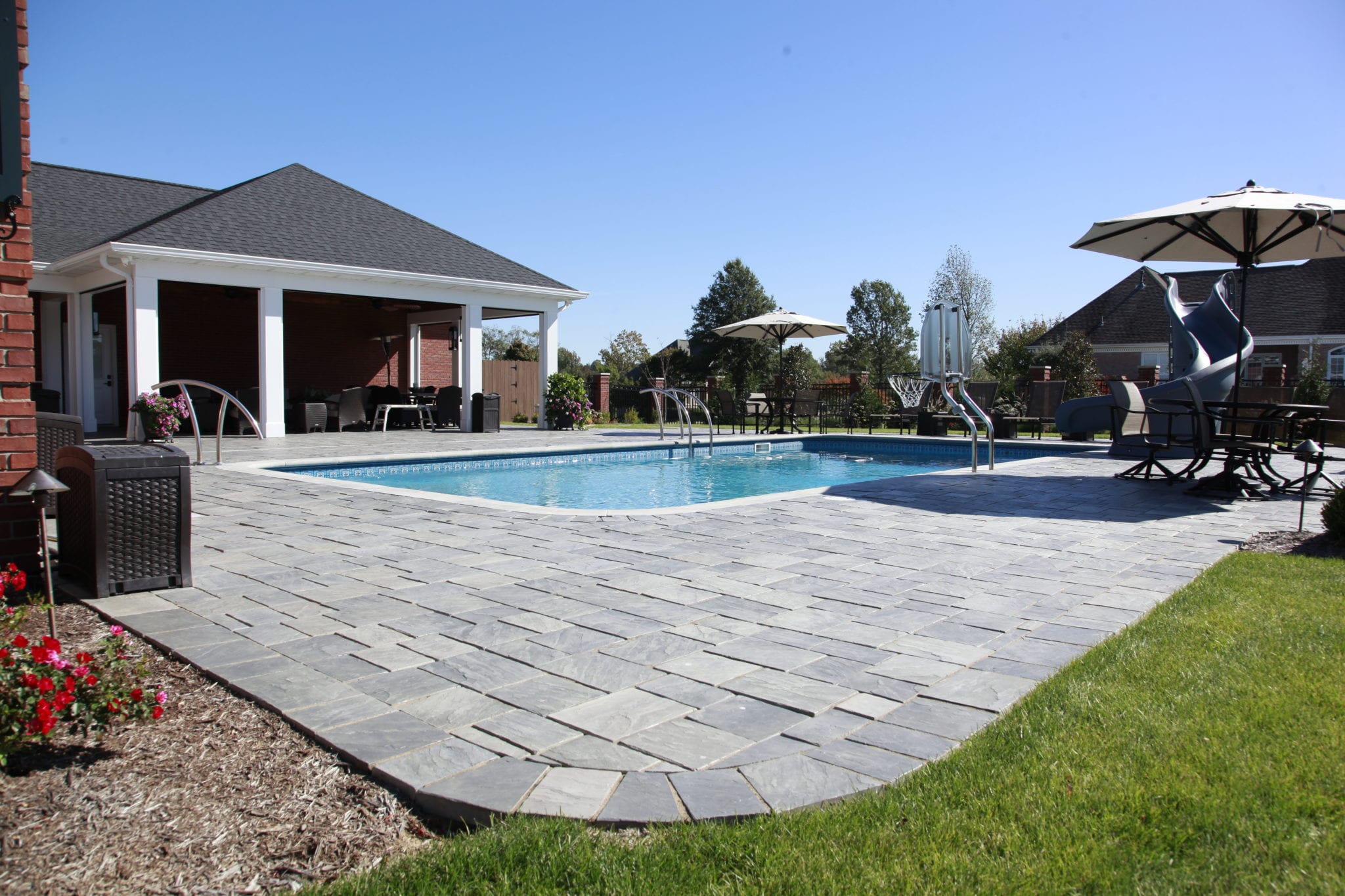 finished natural stone deck for a home in Dexter, MO 1